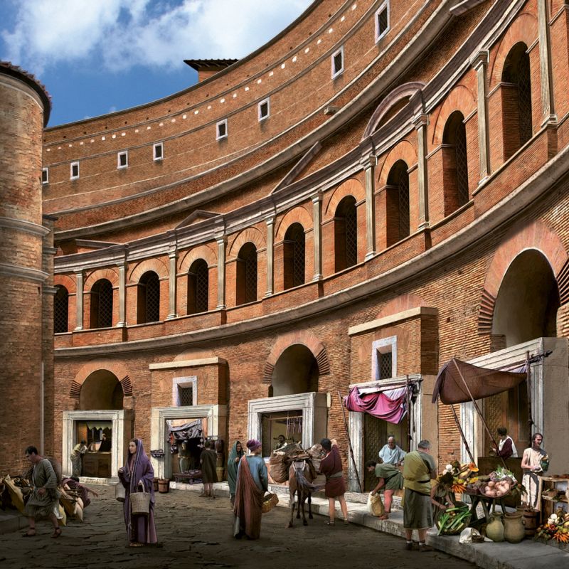 Bustling trade activities at Trajan’s Markets