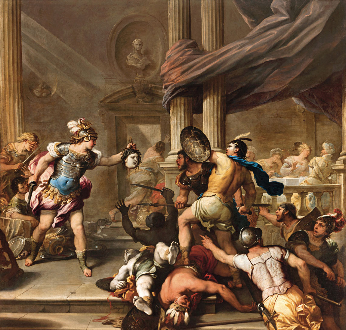 Luca Giordano. Lotta tra Perseo e Fineo. © MiC - Musei Nazionali di Genova. Foto Mauro Ranzani