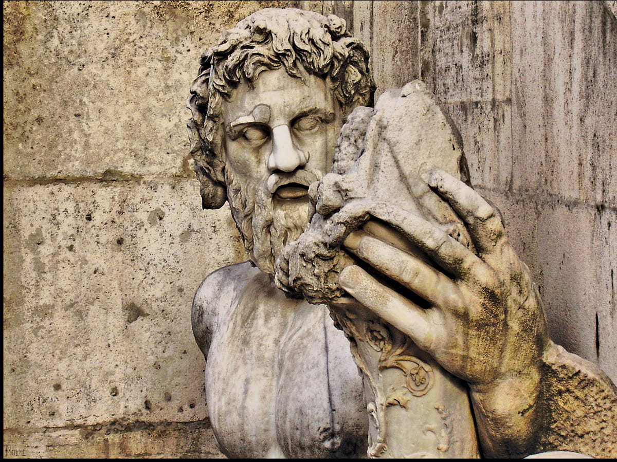 A statue representing the Tiber