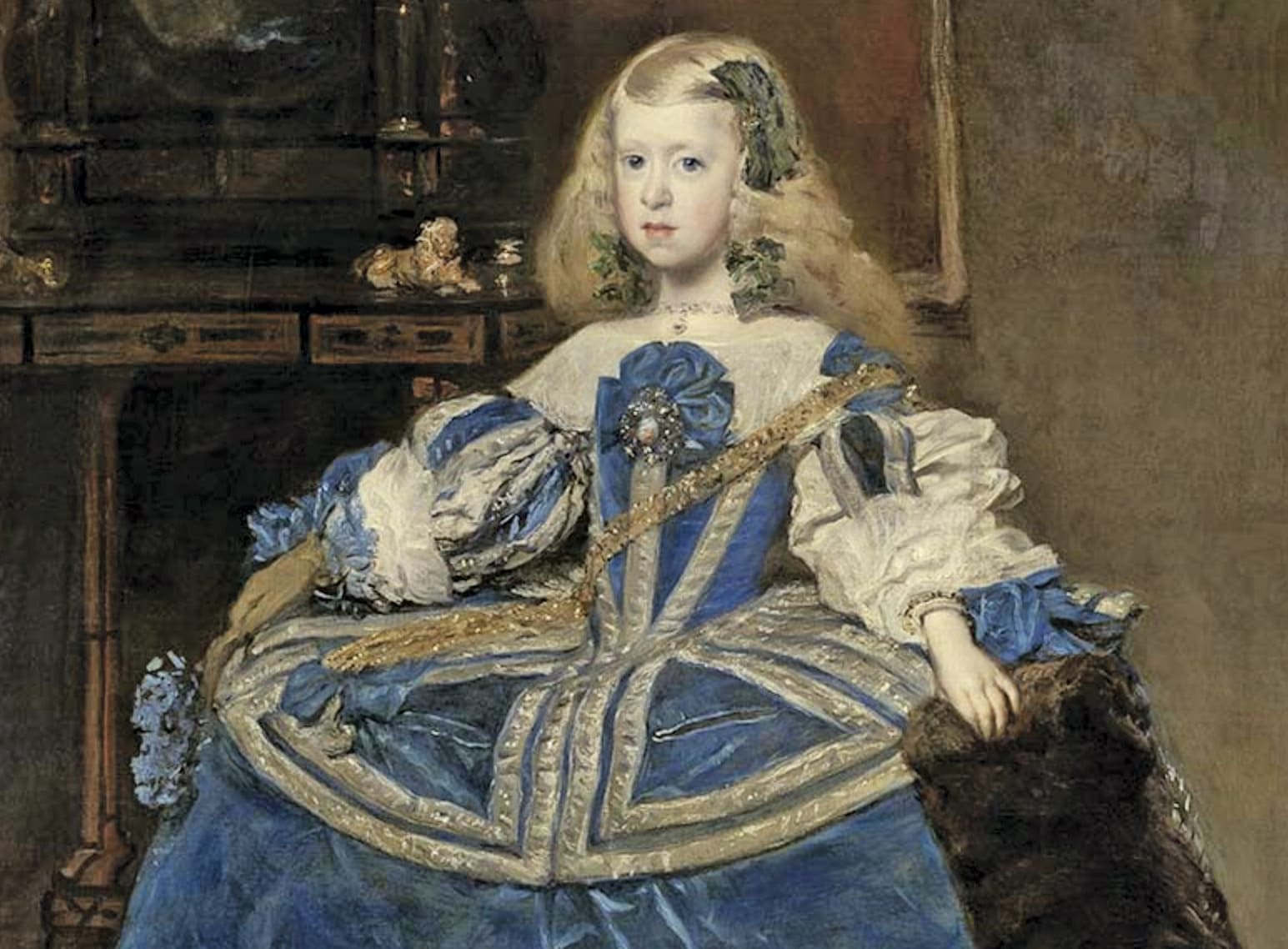 Diego Rodríguez de Silva y Velázquez. Infanta Margarita in a Blue Dress 1659 Olio su tela © KHM-Museumsverband