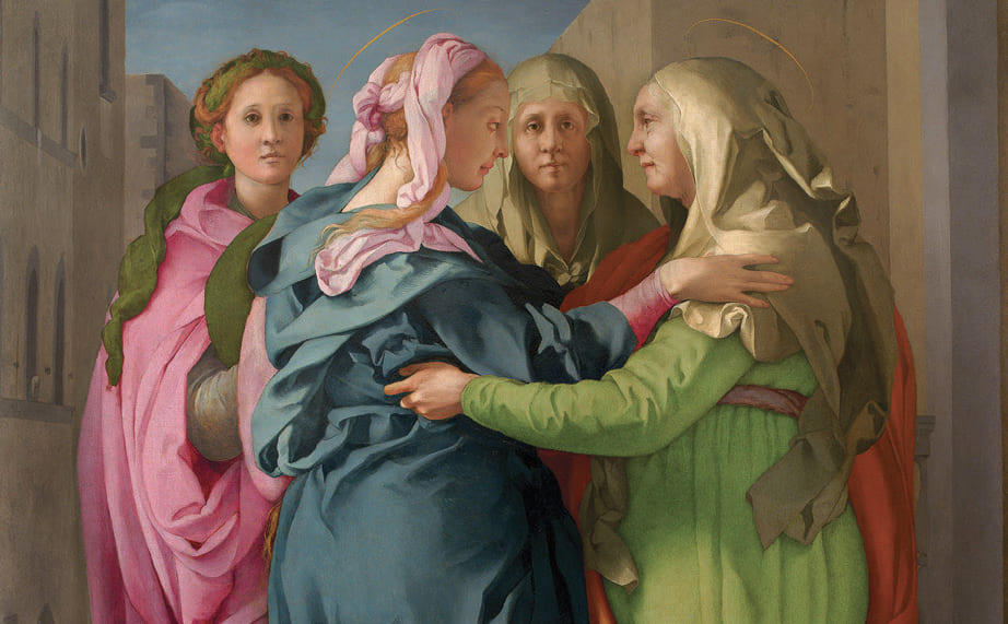 Pontormo - Visitazione, 1528-1532, Pistoia. Olio su tavola, cm 202 x 156 Diocesi - Chiesa di San Michele Arcangelo di Carmignano.