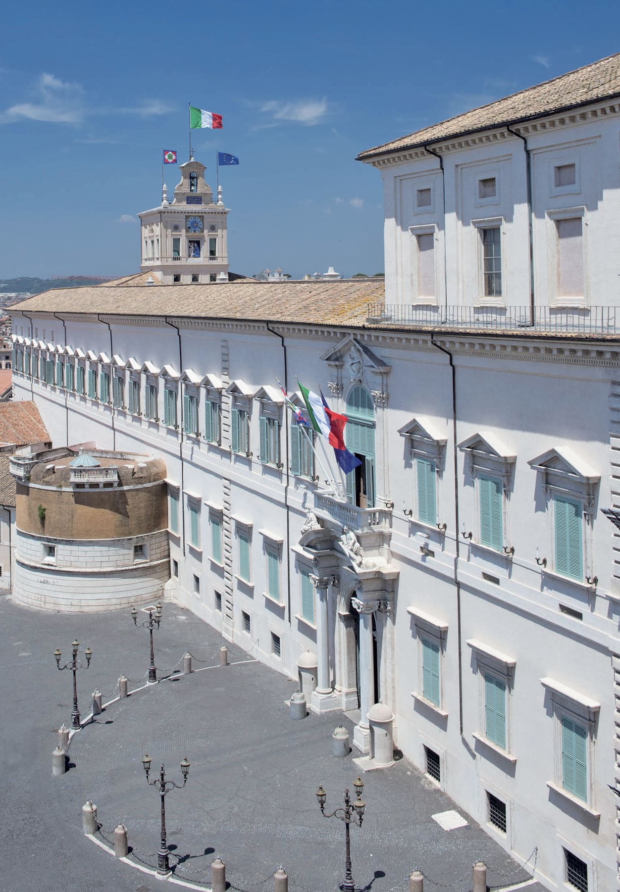 An aerial view of the palace